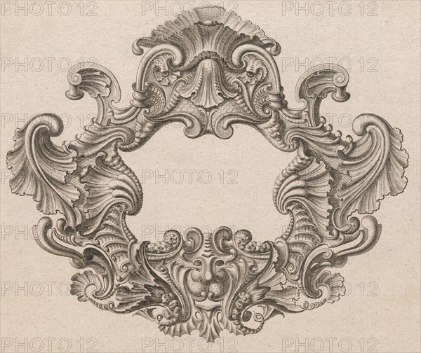 Design for a Cartouche, Plate 2 from 'Neü inventierte sehr dienstiche Schil..., Printed ca. 1750-56. Creator: Jeremias Wachsmuth.