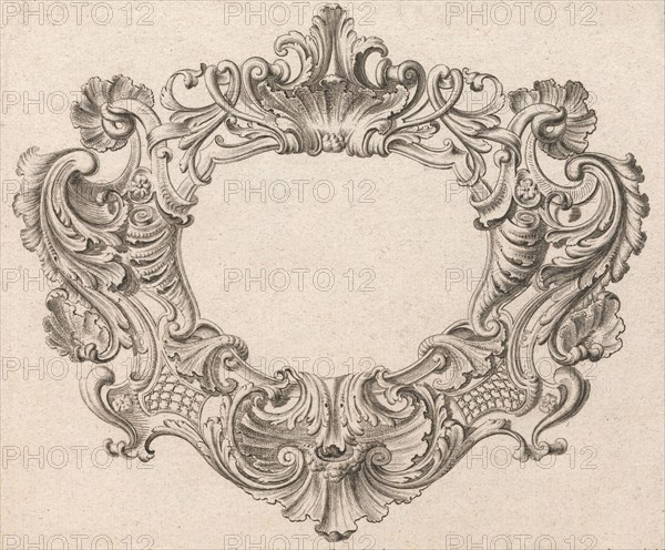 Design for a Cartouche, Plate 3 from 'Neü inventierte sehr dienstiche Schil..., Printed ca. 1750-56. Creator: Jeremias Wachsmuth.
