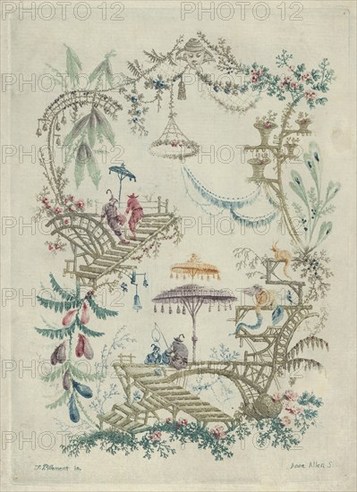 Chinoiserie from Nouvelle Suite de Cahiers Arabesques Chinois, 1790-99. Creator: Jean-Baptiste Pillement.