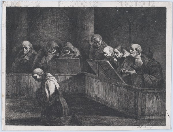 Monks Chanting, 1795. Creator: Jean-Jacques de Boissieu.