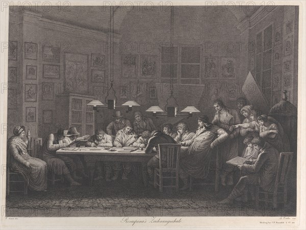 Rosaspina's drawing academy, 1811. Creator: Giulio Tomba.