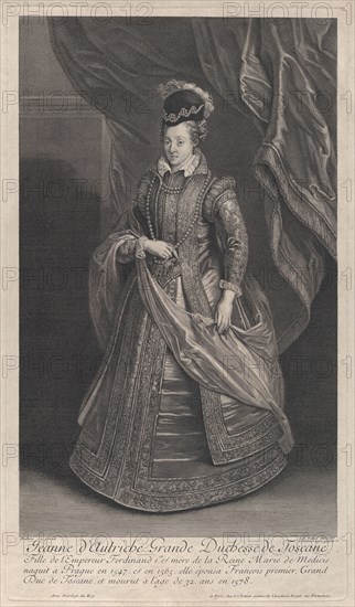 Portrait of Joanna of Austria, Grand Duchess of Tuscany, ca. 1707. Creators: Gerard Edelinck, Jean-Marc Nattier.