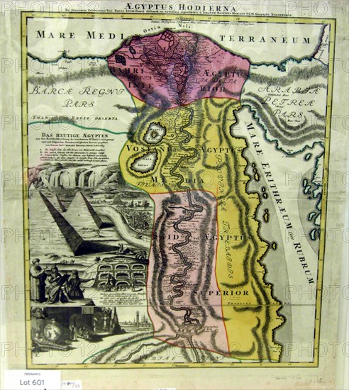 Aegyptus Hodierna, Map of Egypt, ca. 1720. Creator: Johann Baptista Homann.