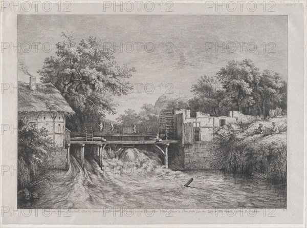 The Watermill, after a painting by Ruisdaël, 1782. Creator: Jean-Jacques de Boissieu.