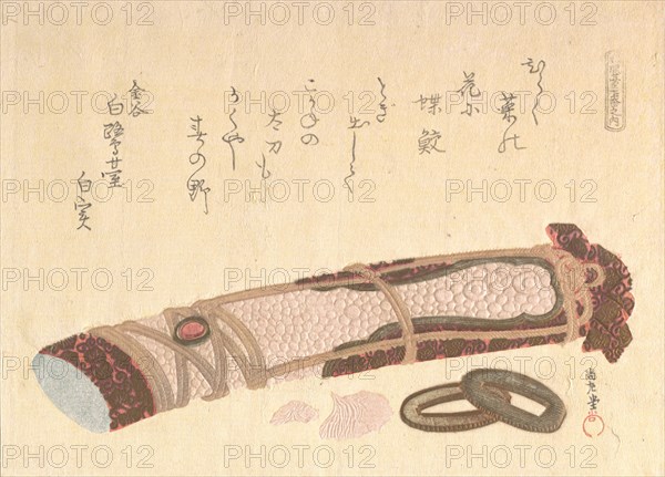 “Hilt of a Sword,” from the series of Seven Prints for the Shofudai Poetry Circle , 1810s. Creator: Kubo Shunman.