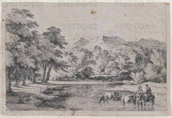 Landscape after Fouquières, 1772. Creator: Jean-Jacques de Boissieu.