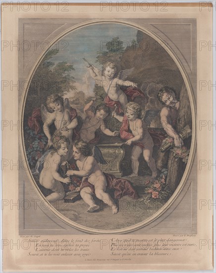 Bold satire in the depths of the forest (Satire audacieux, dans le fond des forets), 1714-39. Creator: Louis Desplaces.