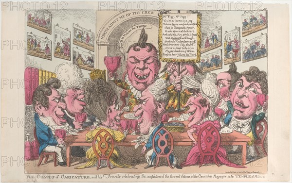 The Genius of Caricature, and his Friends, celebrating the completion of the Secon..., July 2, 1808. Creator: Unknown.