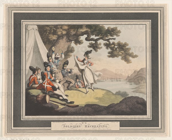 Soldiers Recreating, April 1, 1798. Creator: Heinrich Schutz.