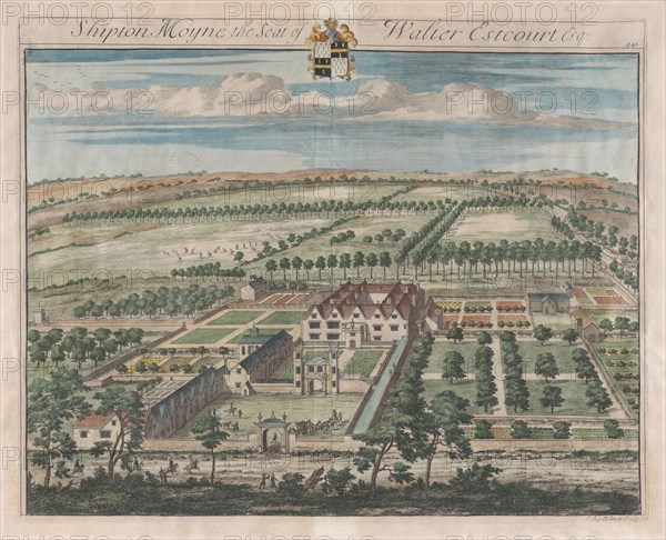 Shipton Moyne, The Seat of Walter Estcourt, Esq., [1712] reissued 1768. Creator: Johannes Kip.