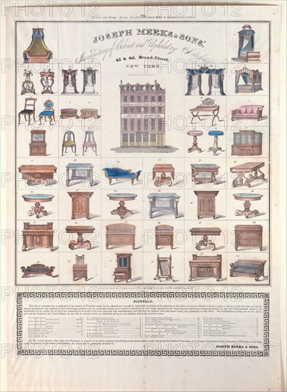 Joseph Meeks & Sons' Manufactory of Cabinet and Upholstery Articles, 1833. Creator: Joseph Meeks & Sons.