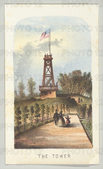 The Tower, from the series, Views in Central Park, New York, Part 2, 1864. Creator: Louis Prang.