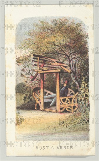 Rustic Arbor, from the series, Views in Central Park, New York, Part 2, 1864. Creator: Louis Prang.