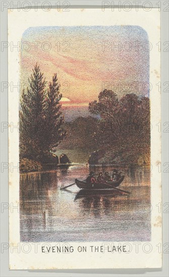 Evening on the Lake, from the series, Views in Central Park, New York, Part 3, 1864. Creator: Louis Prang.