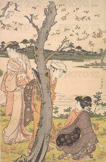 Gathering Young Flowers, late 18th century. Creator: Katsukawa Shuncho.