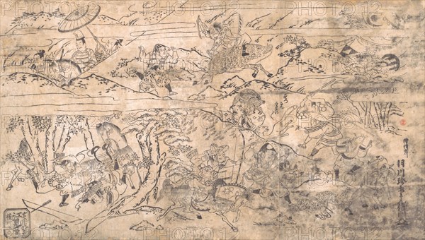 Battle scene, late 17th-early 18th century. Creator: Hanekawa Chincho.