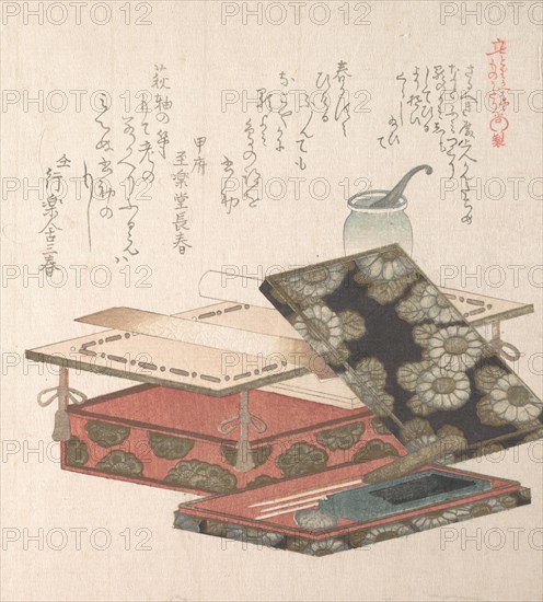 Table and Writing Set, 19th century. Creator: Kubo Shunman.