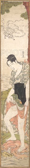 Young Woman Washing Clothes in the River, late 18th-early 19th century. Creator: Katsukawa Shuncho.