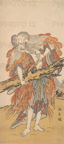 The 5th Ichikawa Danjuro in the Role of Yamauba, 12th month, 1775. Creator: Shunsho.