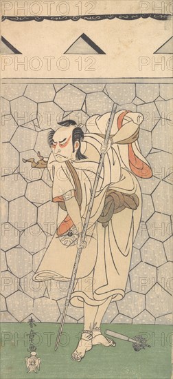 The First Nakamura Nakazo as Warrior Disguised as a Rokubu, 1770 or 1771. Creator: Shunsho.