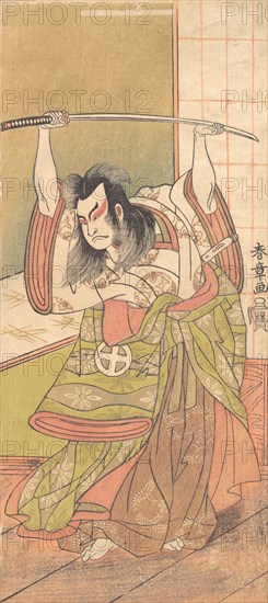 The Third Otani Hiroji as a Daimyo Standing on the Engawa, ca. 1771. Creator: Shunsho.