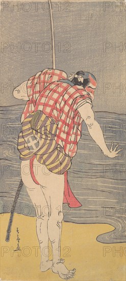The Actor Otani Hiroemon III as Man Ready to Wade into the Sea with a Drawn Sword, ca. 1775. Creators: Shunsho, Otani Hiroemon.