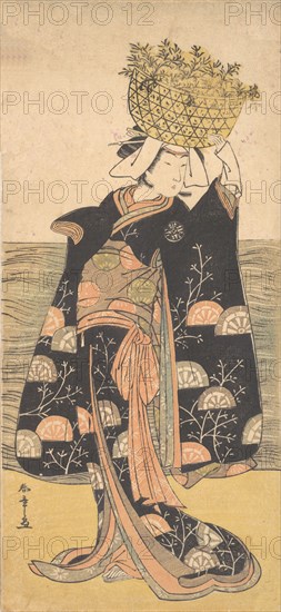 The First Nakamura Nakazo in the Role of the Ghost of Shiragiku, ca. 1778. Creator: Shunsho.