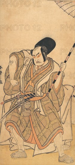 The Actor Nakamura Sukegoro II as a Samurai Disguised as a Shicho or Attendant..., ca. 1778. Creator: Shunsho.