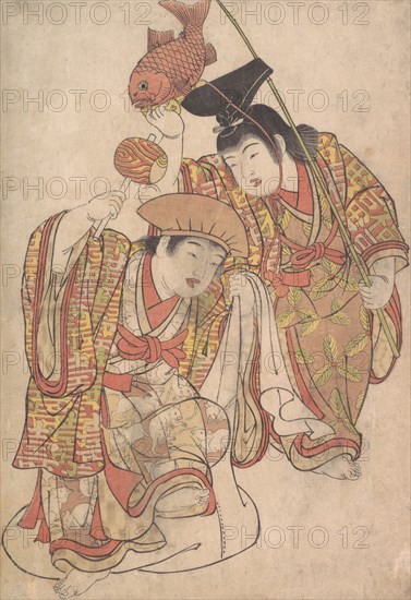 Boys Maquerading as Daikoku and Ebisu, ca. 1780. Creator: Kitao Shigemasa.