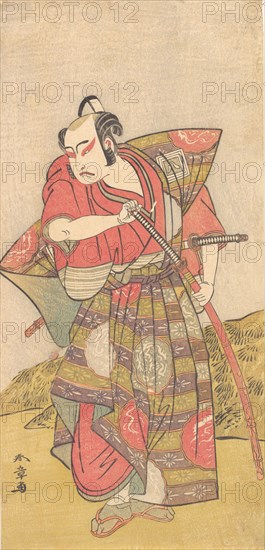 The Second Ichikawa Yaozo as a Samurai Dressed in a Gaudy Kamishimo, probably 1773. Creator: Shunsho.