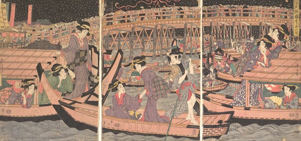 Cooling Off at Ryogoku in Edo, early-mid 19th century Creator: Kikugawa Eizan.