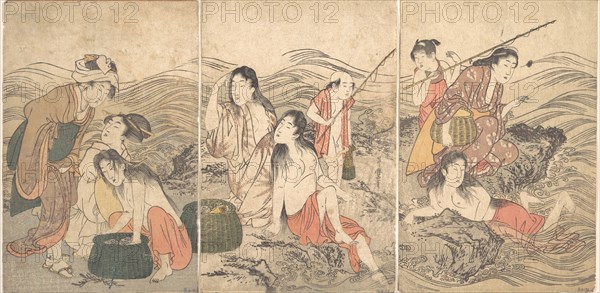 Girl Fishers and Bathers, 1791. Creator: Kitagawa Utamaro.