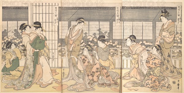 Three Intoxicated Courtesans, 1790s. Creator: Kitagawa Utamaro.