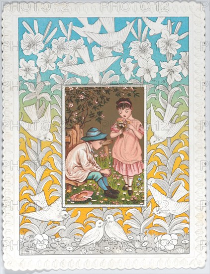 Valentine, 1876., 1876. Creator: Catherine Greenaway.