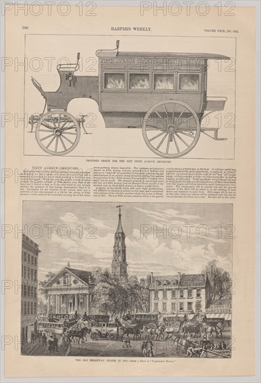 Fifth Avenue Omnibuses..., 1885. Creator: Unknown.