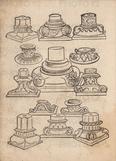 Decorated column bases, 1538. Creator: Heinrich Vogtherr.