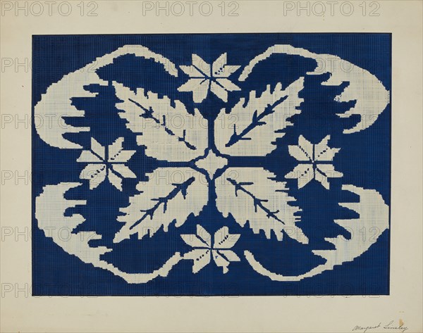 Coverlet Section, c. 1940. Creator: Margaret Linsley.