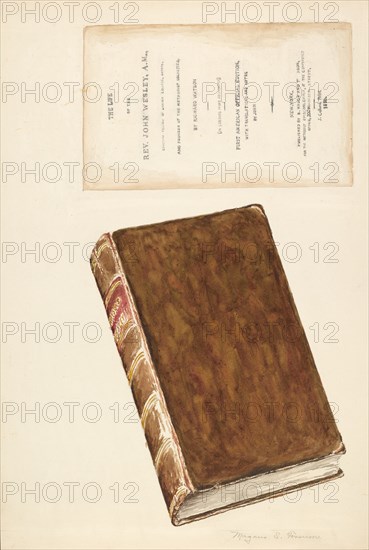 Old Book, "Life of Wesley", c. 1936. Creator: Magnus S. Fossum.