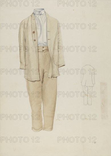 Shaker Man's Costume, 1935/1942. Creator: Helen E. Gilman.
