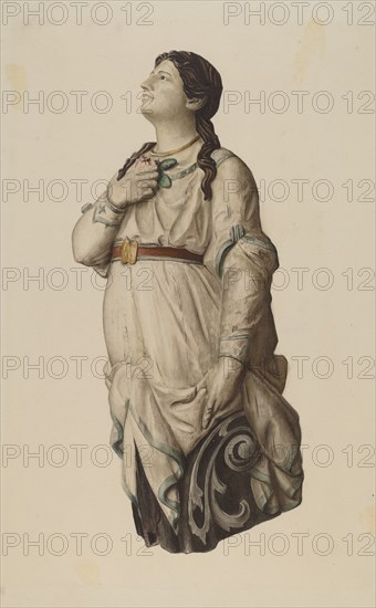 Figurehead from "Julia Lawrence", 1935/1942. Creator: Rosamond P Gray.