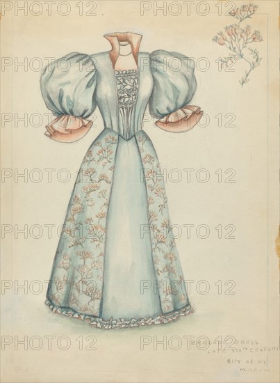 Brocade Dress, 1935/1942. Creator: Fanchon Larzelere.