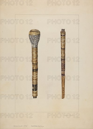 Cowhorn Cane, 1935/1942. Creator: Frank J Mace.