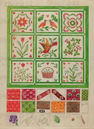 Quilt for Bedspread, 1935/1942. Creator: Edith Magnette.