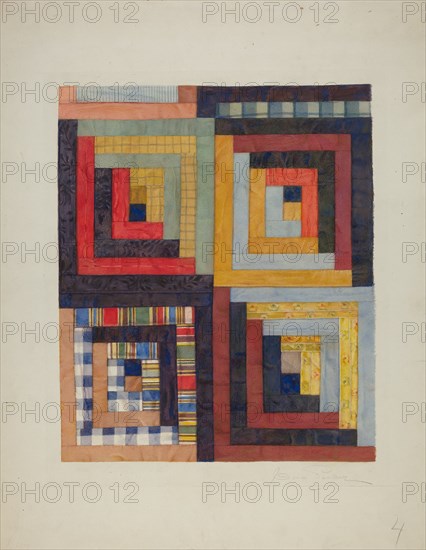 Patchwork Quilt, 1935/1942. Creator: Cora Parker.