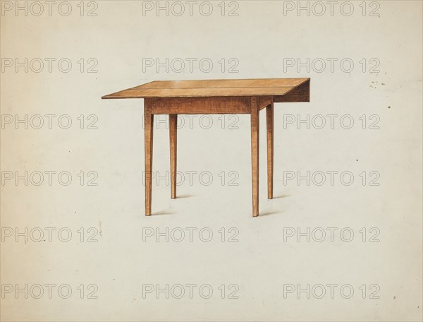 Shaker Drop-leaf Table, c. 1936. Creator: Ray Holden.