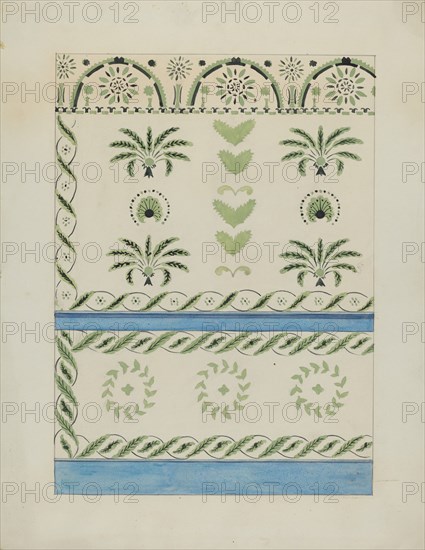 Stencilled Wall Decoration, c. 1936. Creator: Ray Holden.