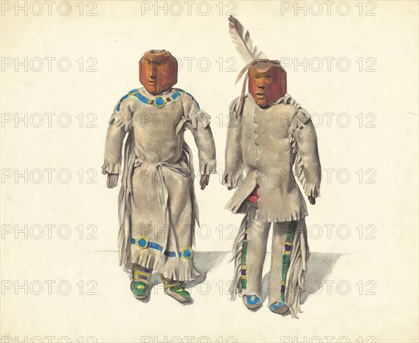 Cree Indian Dolls, c. 1936. Creator: Jane Iverson.