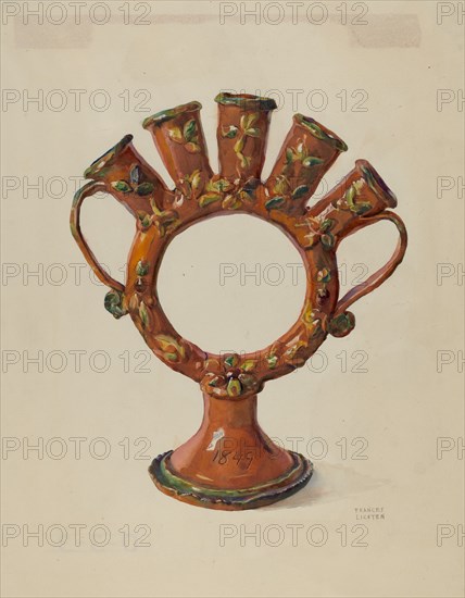 Pa. German Flower Holder, c. 1936. Creator: Frances Lichten.