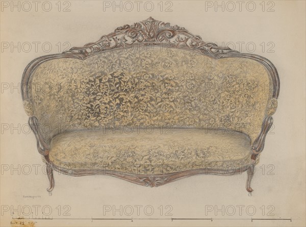 Sofa, c. 1936. Creator: Edith Magnette.