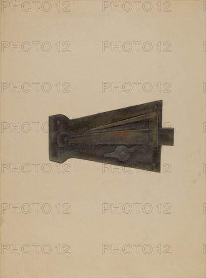 Wrought Iron Latch Lock, c. 1936. Creator: Henry Meyers.